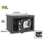 خزنة إلكترونية سعة 11 لتر – لوحة مفاتيح رقمية، قابلة للتثبيت، مع مفاتيح ومسامير تثبيت من جادايفر (JDEB1520)