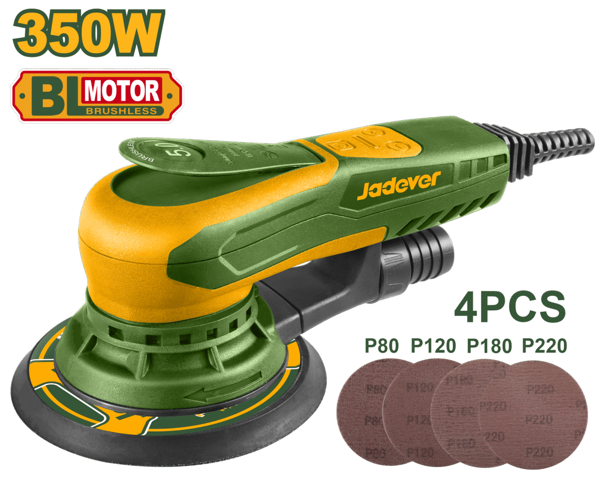 JADEVER Orbital Sander 350W – 150mm Pad, Brushless Motor, Variable Speed (JDFA55350)