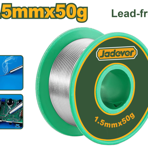JADEVER Lead-Free Solder Wire 1.5mm | 50g – 99.3% Tin, 0.7% Copper (JDHXS1315)