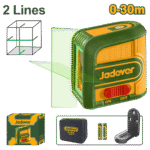 ميزان ليزر ذاتي التسوية أخضر – مدى 30 متر، مع قفل تقاطع وحامل مغناطيسي من جادايفر (JDLE2M03)