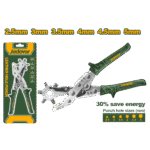 خرامة جلد 10 إنش – 6 مقاسات (2.5–5 ملم)، موفرة للطاقة، مطلية بالكروم من جادايفر (JDLH1801)