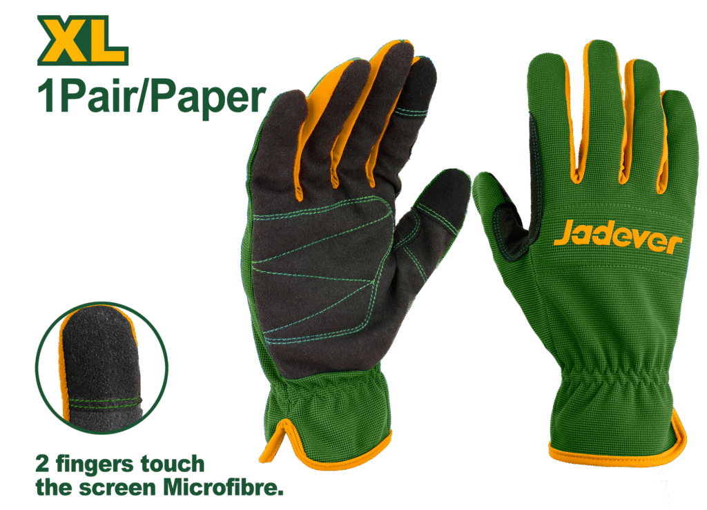JADEVER Mechanic Gloves XL – Touchscreen, Padded, Microfibre Grip, 1 Pair (JDMG1E02)