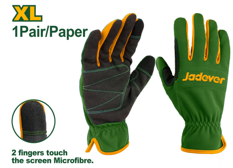 JADEVER Mechanic Gloves XL – Touchscreen, Padded, Microfibre Grip, 1 Pair (JDMG1E02)