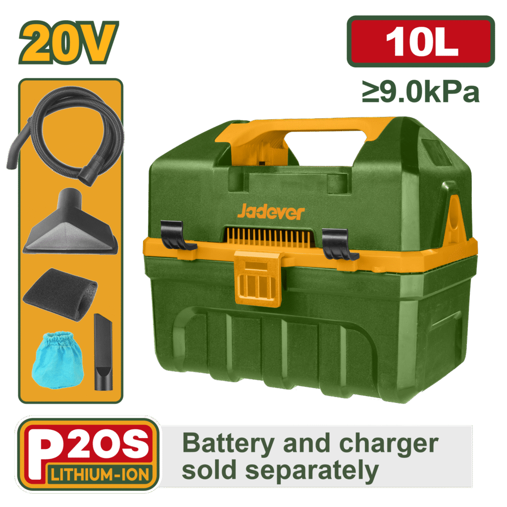 JADEVER Cordless Vacuum Cleaner 20V – 10L Tank with Blowing Function without Battery & Charger (JDQV2A10)
