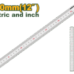 JADEVER Steel Ruler 300mm | 12" – Dual Scale Metric & Inch, 25mm Wide (JDRU1330)