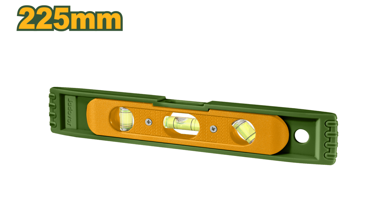 JADEVER Mini Magnetic Spirit Level – 225mm, 3 Vials, Lightweight PP Body (JDSL4320)