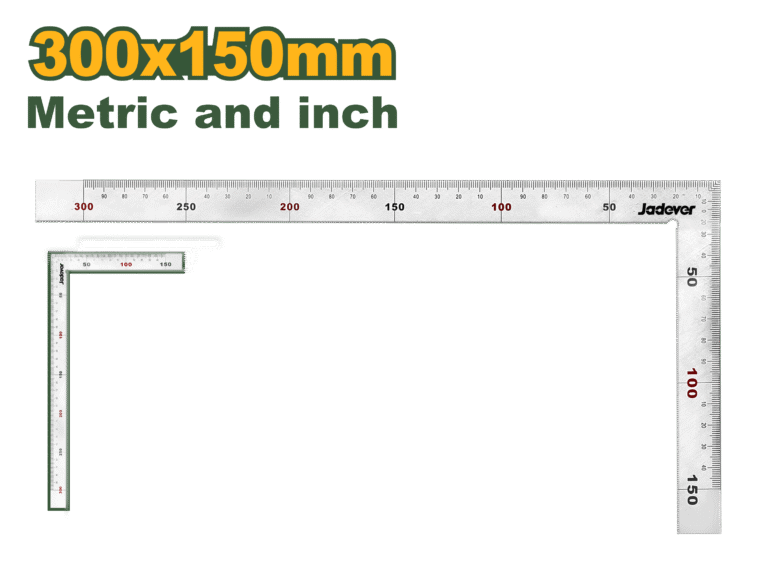 JADEVER Angle Square 300×150mm (12"×6") – Metric & Inch Scale, Precision Measuring Tool (JDSR4330)
