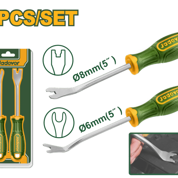 JADEVER 2PCs Door Trim Remover Set – For Clips, Rivets & Fasteners (JDSS1602)