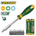 مفك 1/4 إنش مع راسيات 12 قطعة – فولاذ CR-V من جادايفر (JDSS1612)