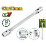 JADEVER Double Flexible Socket Wrench – 12mm & 13mm, Dual Head, Chrome Plated (JDTH2E03)