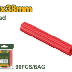 اسافين بلاستيك مضغوط 6×38 ملم (15/64 × 1-1/2 إنش) – 90 قطعة، أحمر، مادة PE من جادايفر (JDXTA922)
