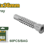 اسافين بلاستيك شاملة 6×36 ملم – 60 قطعة، رمادي، مادة PE من جادايفر (JDXTD911)