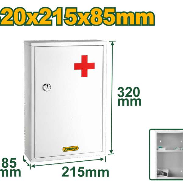 JADEVER Wall-Mounted Medical Cabinet – 32×21.5×8.5cm, 2 Compartments, Lockable with Keys (JDYYX4501)
