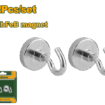 طقم 2 علاقات مغناطيسية – قوة جذب 10 كغ، بقطر 32 ملم، نيوديميوم مطلي من جادايفر (JDZE2K12)