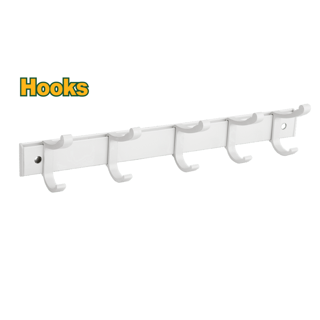JADEVER Wall Mounted Multi Hook Rack – 5 Hooks, Space Aluminum (JDZG1508)