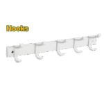 JADEVER Wall Mounted Multi Hook Rack – 5 Hooks, Space Aluminum (JDZG1508)