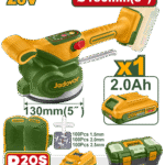 JADEVER Cordless Tile Vibration Machine – 20V, 10000rpm, with Battery, Charger & Accessories (JDTVM1D125)