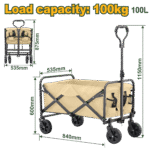 JADEVER Camping Cart – Foldable Utility Wagon, 100kg Load Capacity, Heavy-Duty Frame (JDWBH1012)