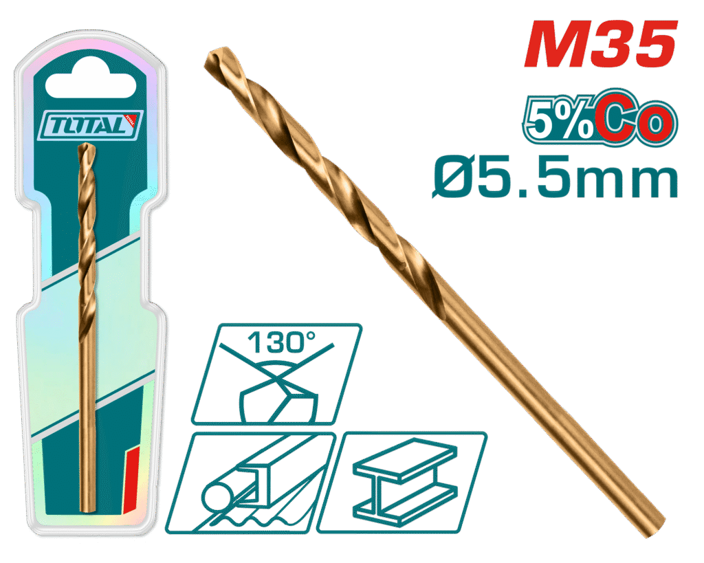 TOTAL M35 HSS-CO Cobalt Drill Bit – 5.5mm High-Speed Steel (TAC11205501)