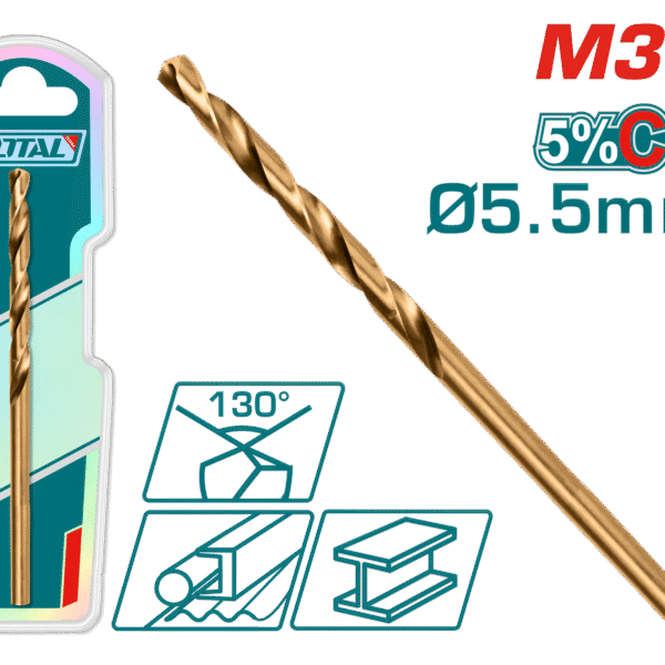 TOTAL M35 HSS-CO Cobalt Drill Bit – 5.5mm High-Speed Steel (TAC11205501)