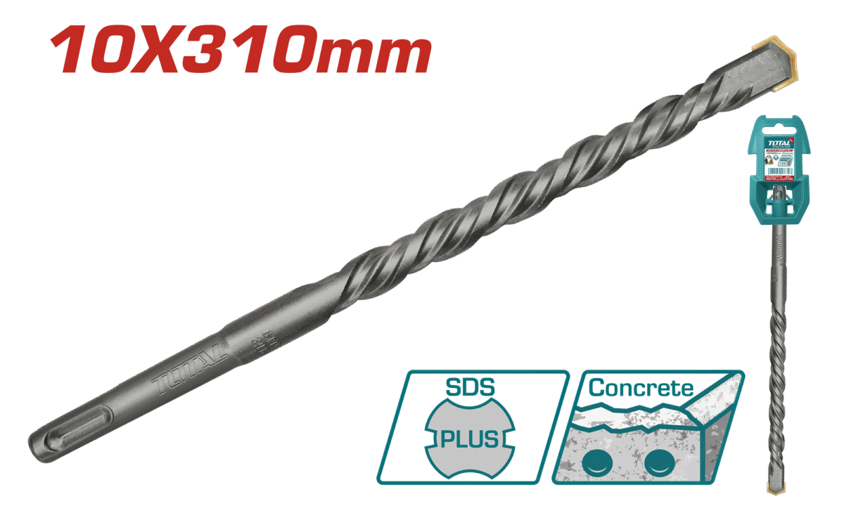 ريشة حفر همر 10x310مم – SDS Plus للحفر في الخرسانة والبناء من توتال (TAC311005)