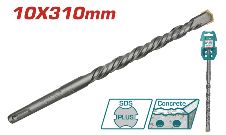 TOTAL SDS Plus Hammer Drill Bit 10x310mm – For Concrete & Masonry (TAC311005)