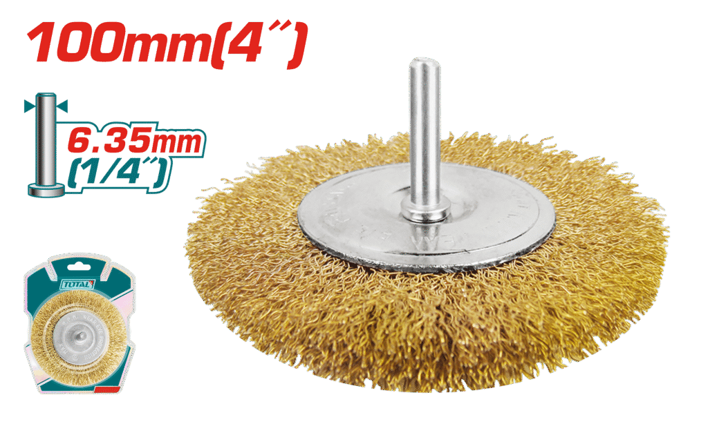 TOTAL Circular Grinding Wire Brush 100mm / 4" – For Rust Removal & Surface Cleaning (TAC34041)