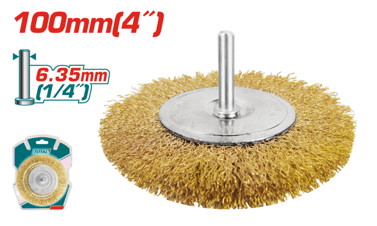 TOTAL Circular Grinding Wire Brush 100mm / 4" – For Rust Removal & Surface Cleaning (TAC34041)