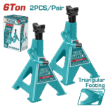 TOTAL Jack Stand Pair 6-Ton Capacity, Adjustable Height 388–580mm (THJS0601)