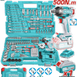TOTAL 152 Pcs Cordless Impact Wrench Tool Set – 20V, 500Nm Torque, Full Accessory Kit with Case (THKTHP31522)