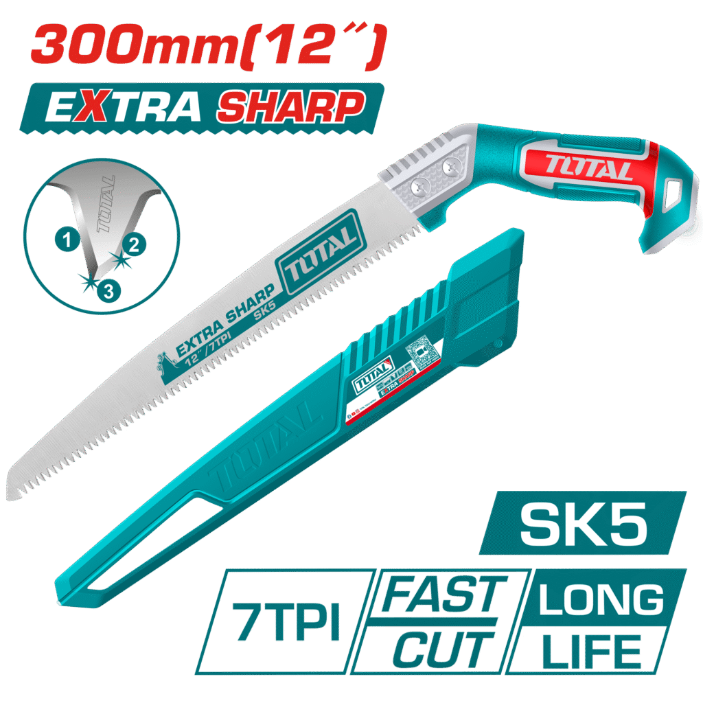 TOTAL Pruning Saw 300mm | 12" – Triple Ground Teeth for Fast, Clean Cuts (THPS3008)