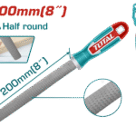 مبرد خشب نصف دائري 200مم /8 إنش – فولاذ كربوني متين من توتال (THT91686)