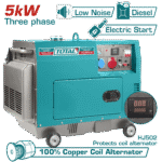 مولد ديزل صامت 9.0 حصان – ثلاث فاز، قدرة 5 كيلو واط من توتال (TP2500032)