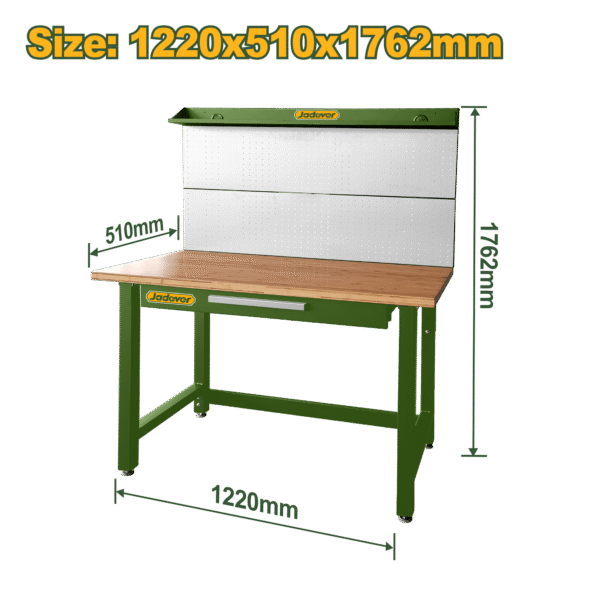 JADEVER Steel Work Bench with Drawer and Pegboard – 1220mm Width (JDCS5A03)