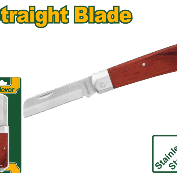 JADEVER Cable Stripping Knife with Wooden Handle – 210mm Straight Head (JDCSK3601)