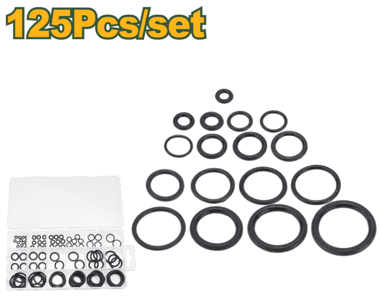 JADEVER 125 Pcs O-Ring Assortment Kit – NBR Rubber Sealing Rings (JDJQ1B01)