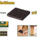 JADEVER 16pcs Self-Adhesive Pads – 20x20mm, 3mm Thick, Brown (JDPAS2111)