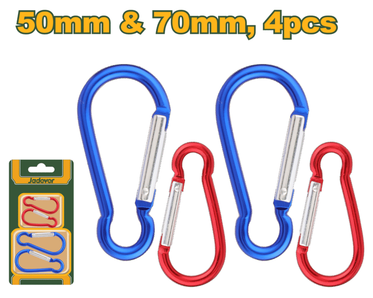 JADEVER Aluminum Carabiner Set – 4 Pcs, 50mm & 70mm (JDQL2K01)