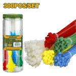 JADEVER 300 Pcs Nylon Cable Ties Set – Multi-Color, Strong & Durable (JDTE87521)