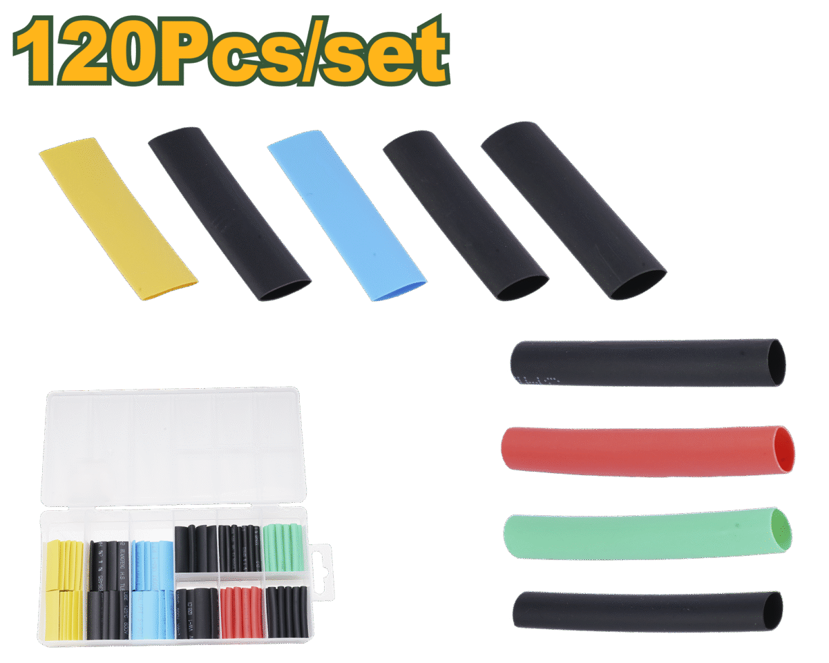 JADEVER 120 Pcs Heat Shrink Tubing Assortment – PE Material, Multicolor, 40mm (JDUR1B01)