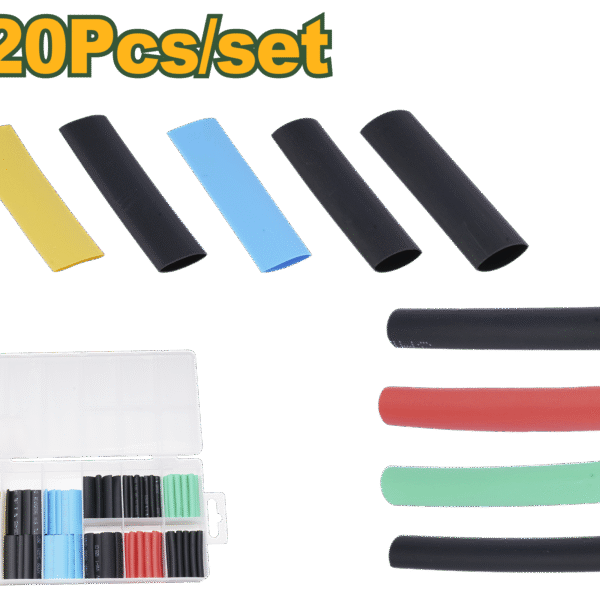 JADEVER 120 Pcs Heat Shrink Tubing Assortment – PE Material, Multicolor, 40mm (JDUR1B01)