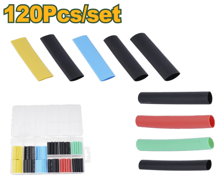 JADEVER 120 Pcs Heat Shrink Tubing Assortment – PE Material, Multicolor, 40mm (JDUR1B01)