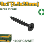 JADEVER Drywall Screws #6×1" (3.5×25mm) – Coarse Thread, Black Phosphated Finish (JDXS1512Z)