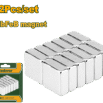 طقم مغناطيس نيوديميوم 12 قطعة – 10×10×104مم، مطلي بالنيكل من جادايفر (JDZE1K12)