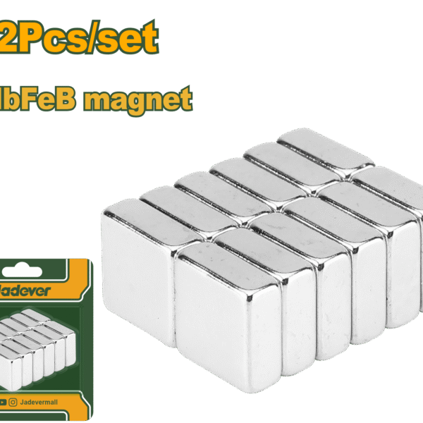 JADEVER 12pcs Neodymium Magnets Set – 10x10x104mm, Nickel Plated (JDZE1K12)