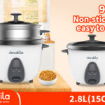 طباخة أرز كهربائية سعة 2.8 لتر – 900 واط مع سلة بخار ومغرفة وكوب قياس من ديكاكيلا (KEER035W)