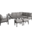 Aluminium Outdoor Corner Sofa Set with Rising Table, Footstools & Adjustable Recliner