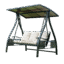 Triple Seat Swing with Solar-Powered LED Roof – Outdoor Aluminum Frame with Cup Holders