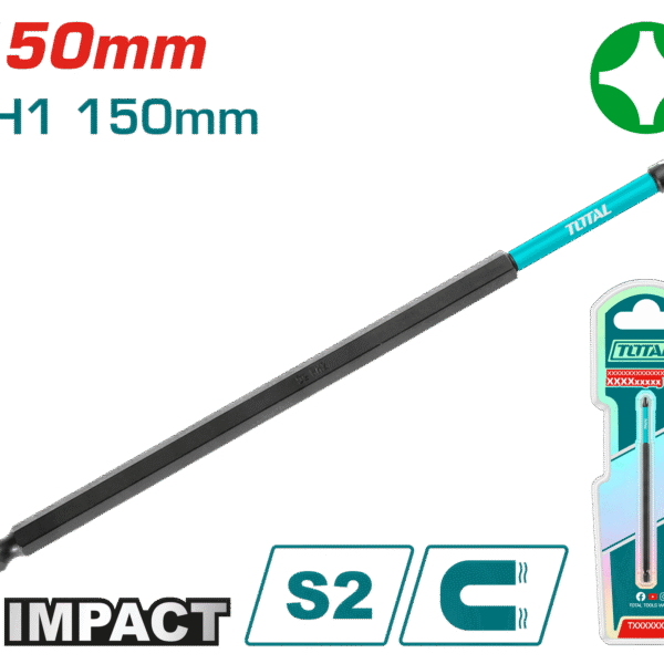 راسية درل مصلب PH1 – طول 150mm، فولاذ S2 مغناطيسي من توتال (TACIM71PH1150)