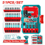 TOTAL 51 Pcs Impact Screwdriver Bits Set with Magnetic Holders – Heavy Duty Precision Kit (TACSDL25106)